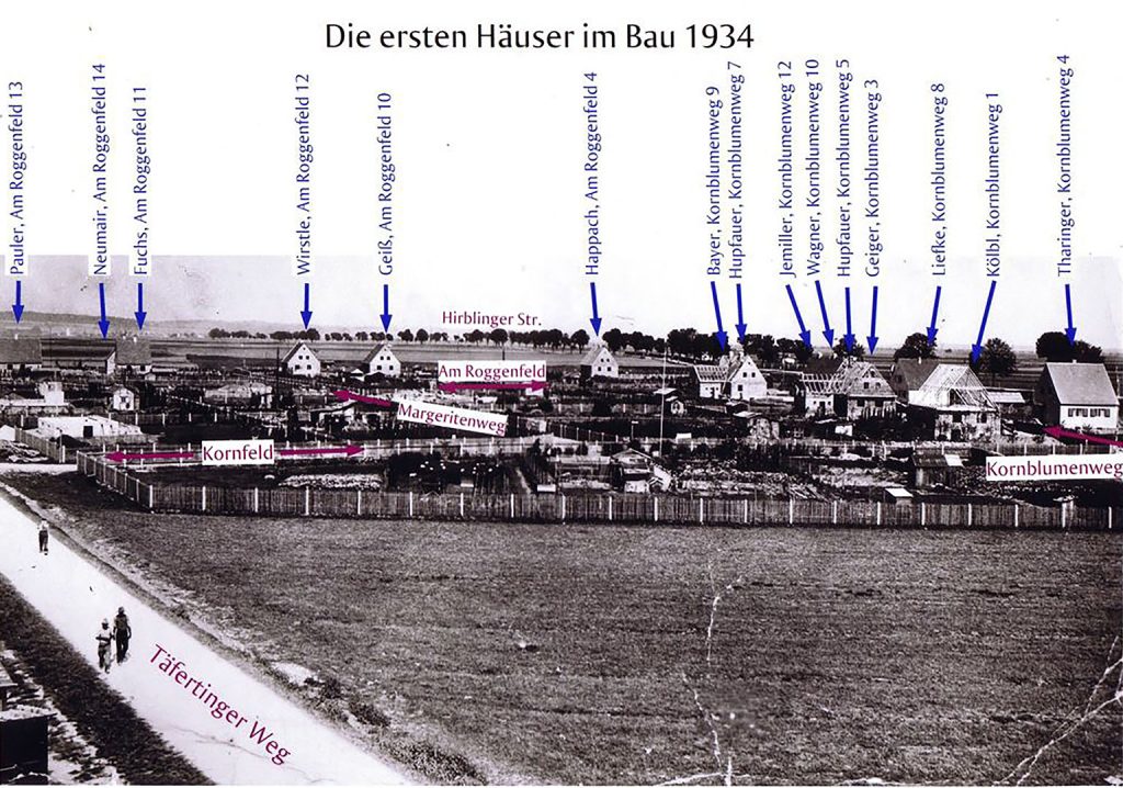 Historisches Foto vom Bärenkeller - Die ersten Häuser im Bau 1934